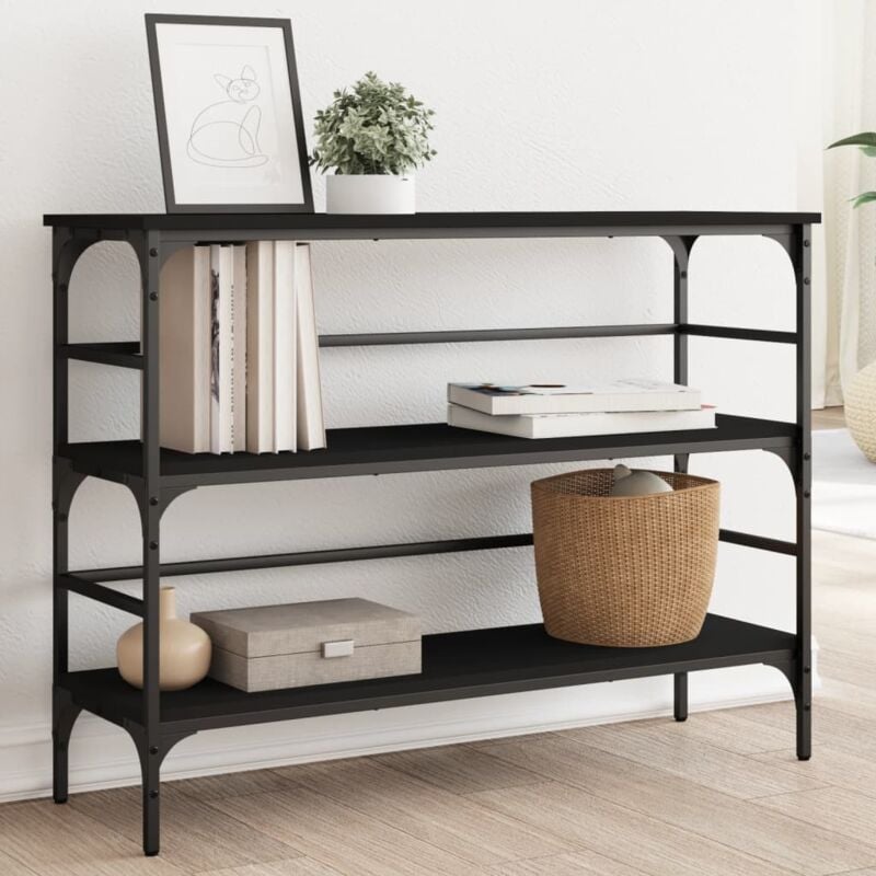 foto del prodotto tavolino consolle nero 100x32x75 cm in legno multistrato vidaxl