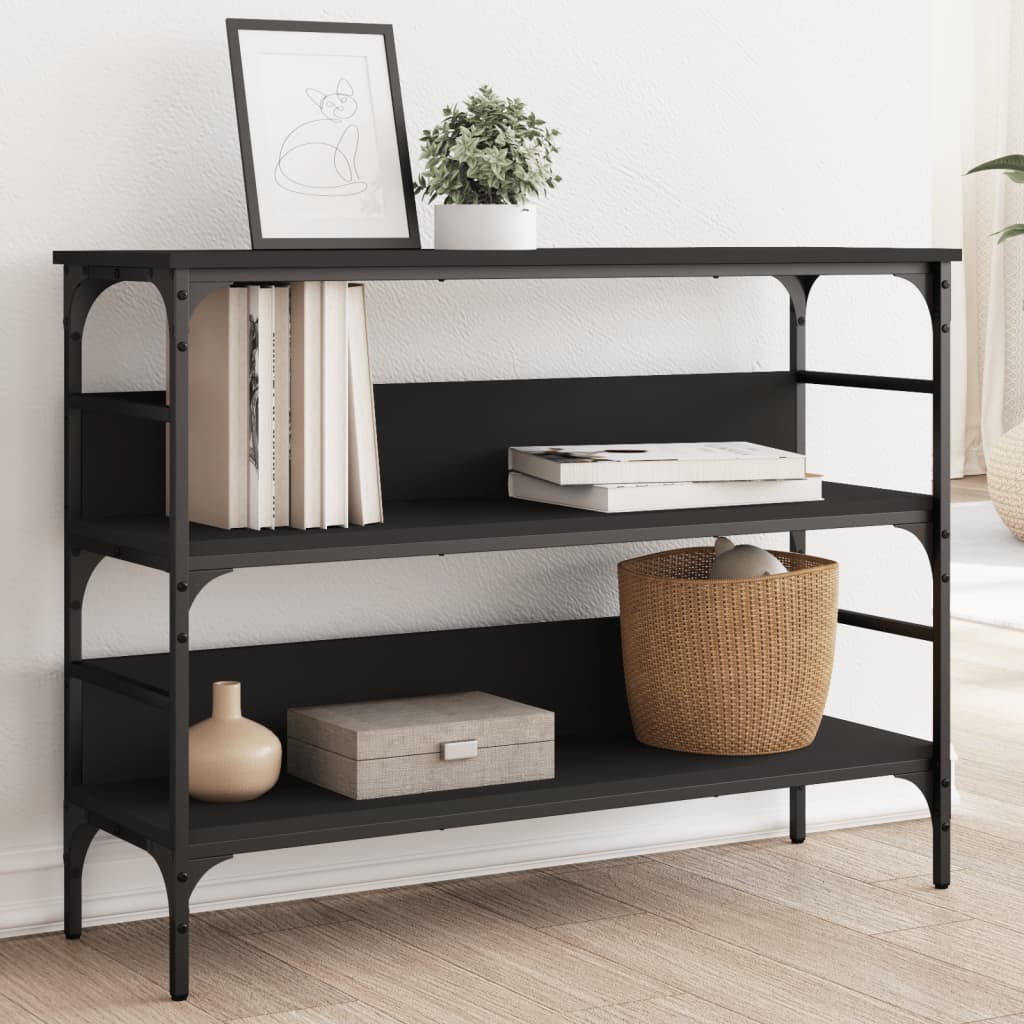 foto del prodotto tavolino consolle nero 100x32x75 cm in legno multistratocod mxl 110194