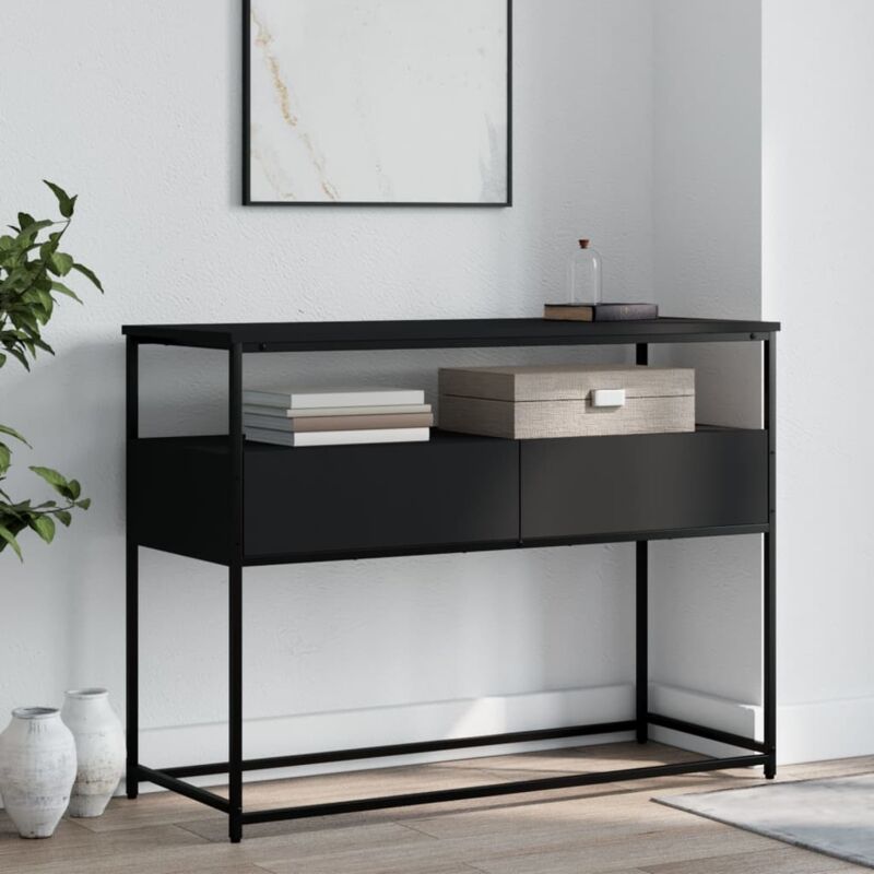 foto del prodotto tavolino consolle nero 100x40x75 cm in legno multistrato vidaxl