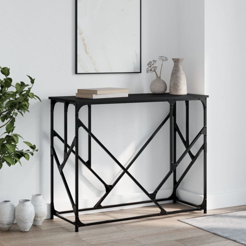 foto del prodotto tavolino consolle nero 100x40x80 cm in legno multistrato vidaxl