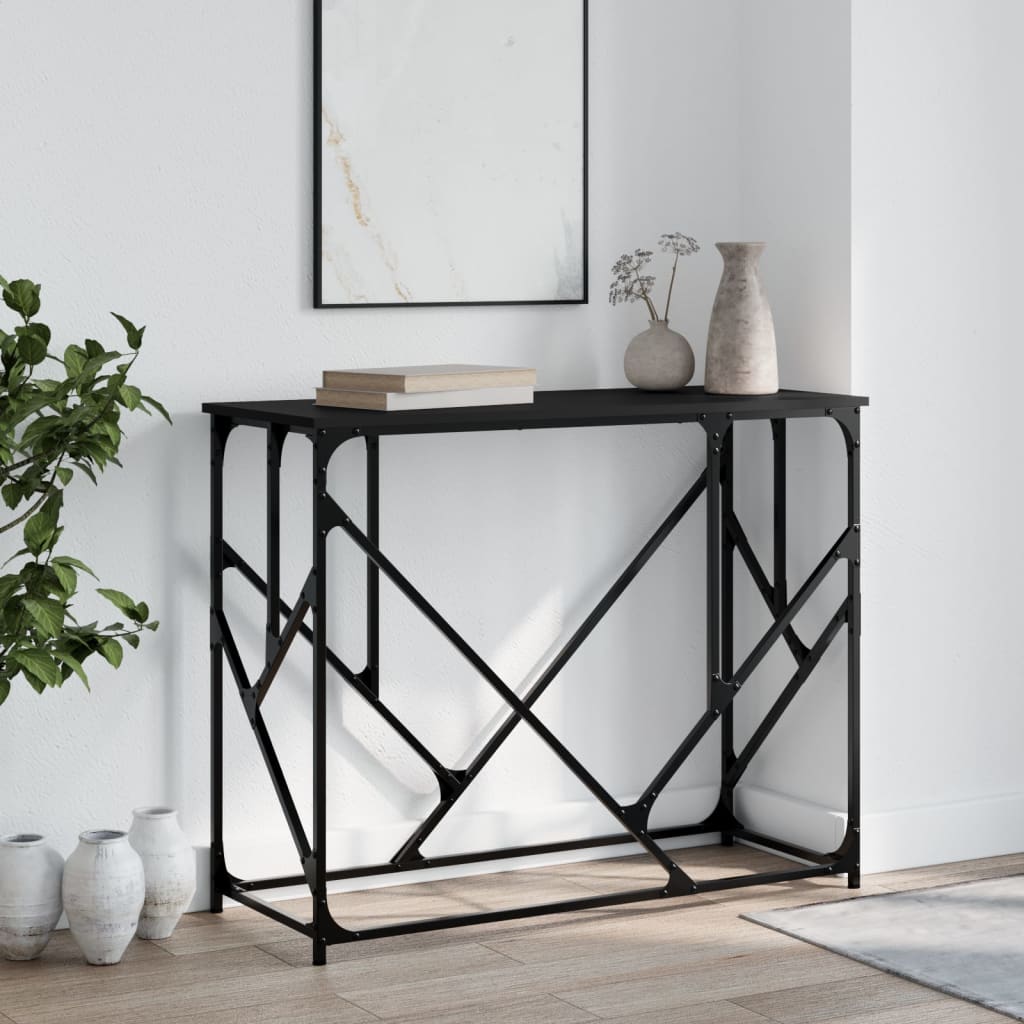 foto del prodotto tavolino consolle nero 100x40x80 cm in legno multistratocod mxl 131294