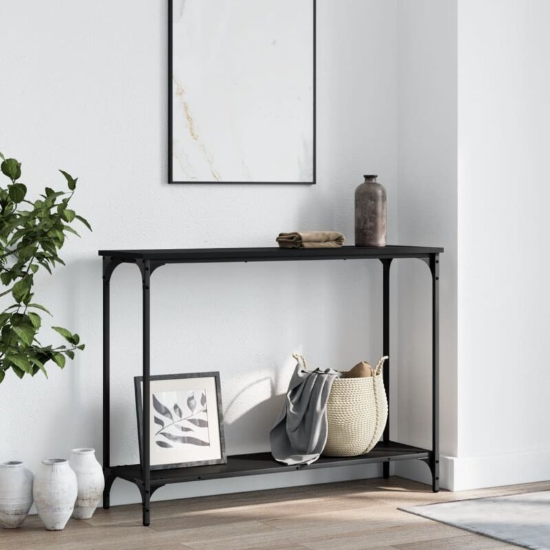 foto del prodotto tavolino consolle nero 101x30,5x75 cm in legno multistrato vidaxl