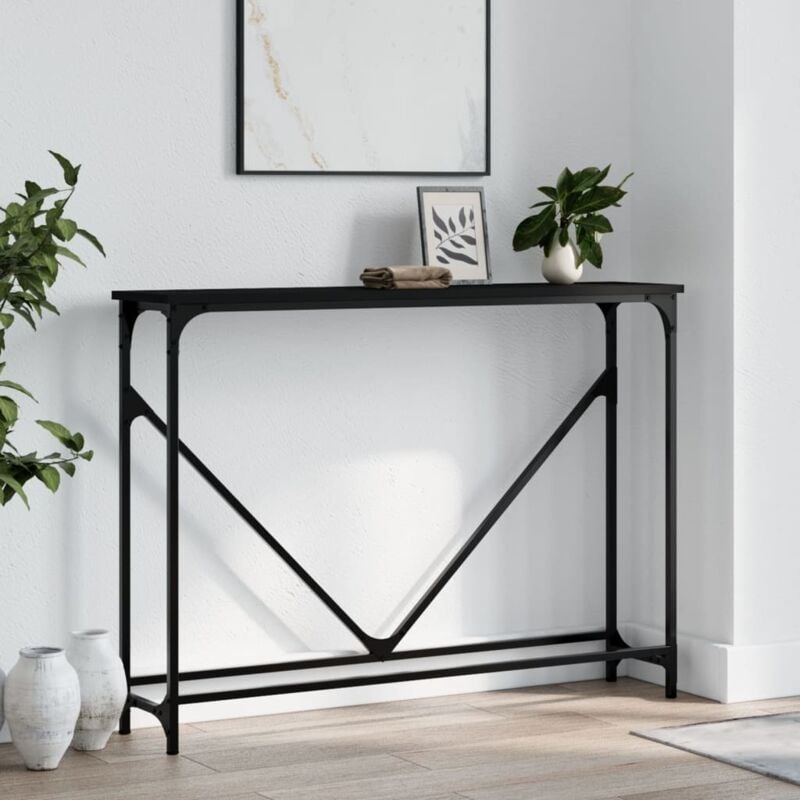 foto del prodotto tavolino consolle nero 102x22,5x75 cm in legno multistrato vidaxl