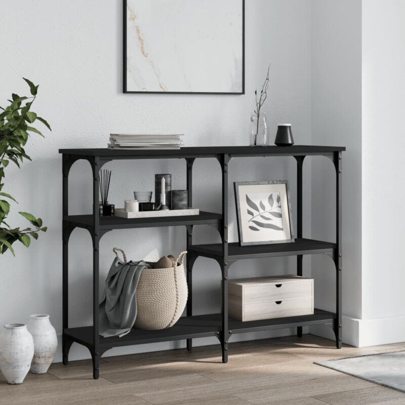 foto del prodotto tavolino consolle nero 102x29x75 cm in legno multistrato vidaxl