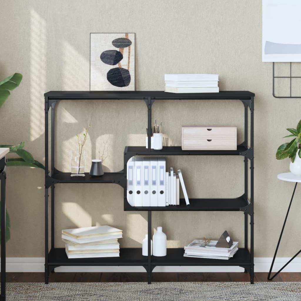 foto del prodotto tavolino consolle nero 103x32x95 cm in legno multistrato