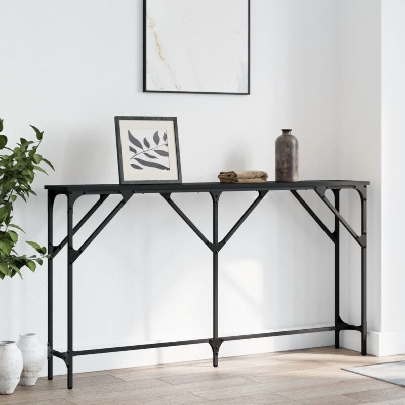 foto del prodotto tavolino consolle nero 140x23x75 cm in legno multistrato vidaxl