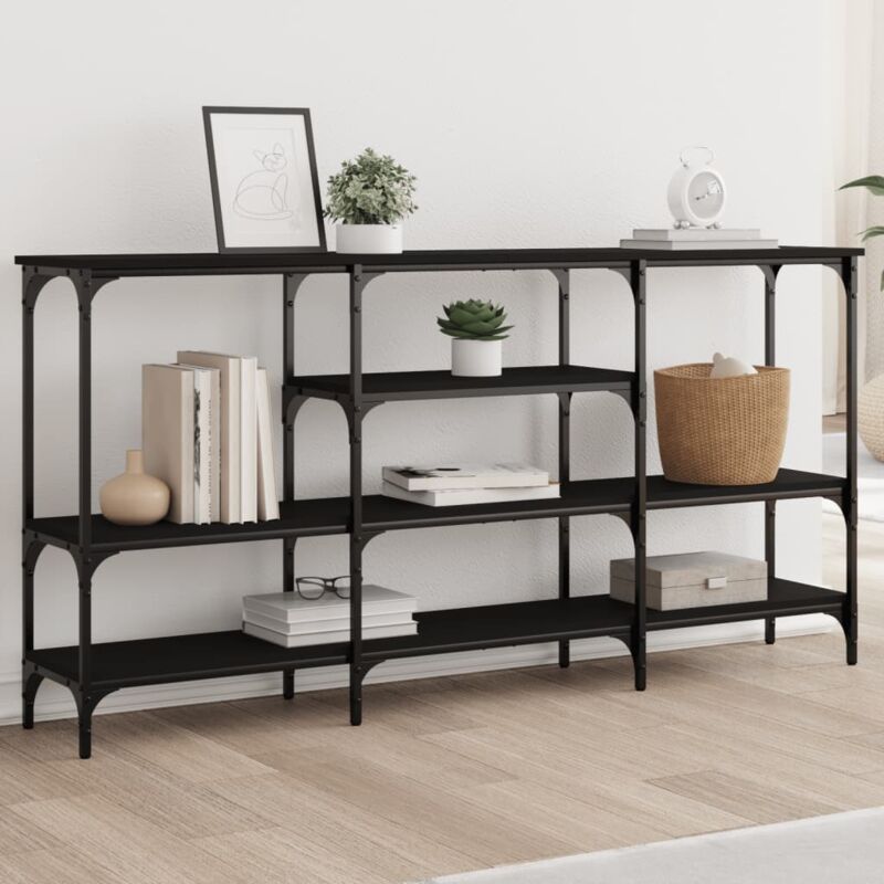 foto del prodotto tavolino consolle nero 160x29x80 cm in legno multistrato vidaxl