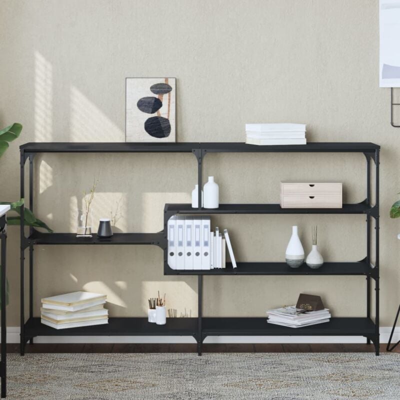 foto del prodotto tavolino consolle nero 160x32x95 cm in legno multistrato vidaxl