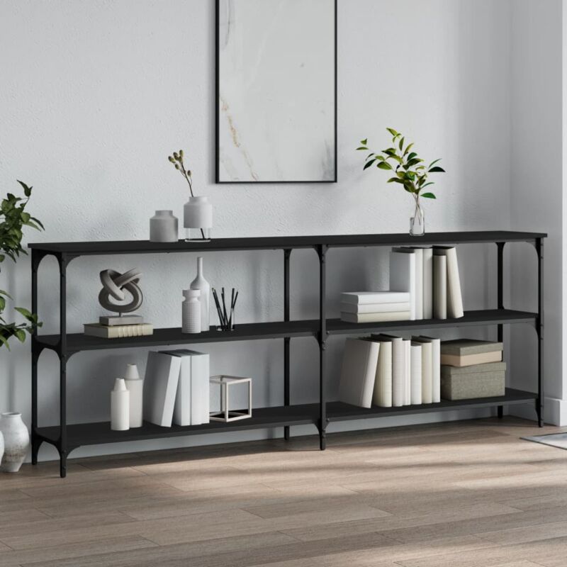 foto del prodotto tavolino consolle nero 200x29x75 cm in legno multistrato vidaxl