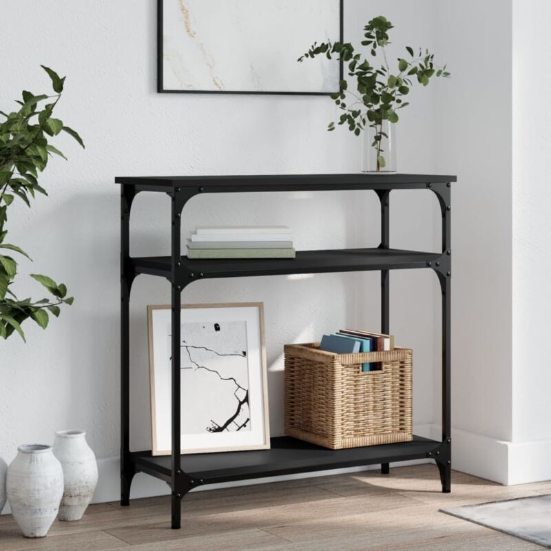 foto del prodotto tavolino consolle nero 75x29x75 cm in legno multistrato vidaxl