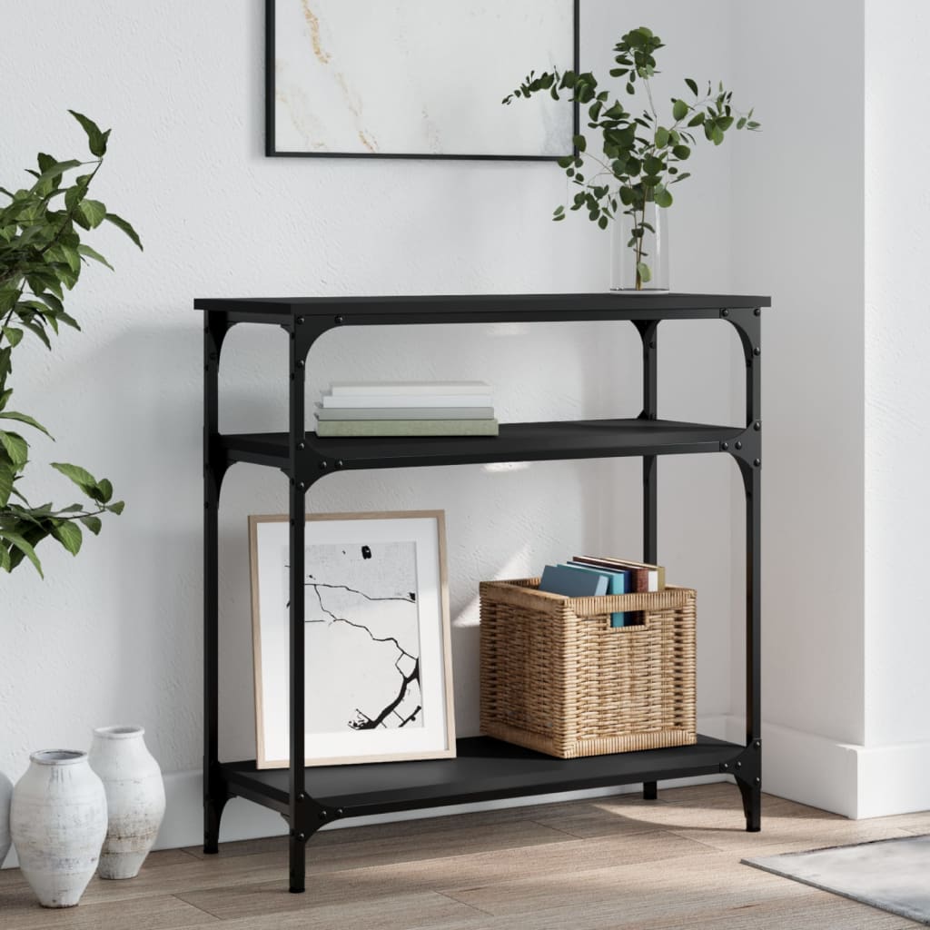 foto del prodotto tavolino consolle nero 75x29x75 cm in legno multistratocod mxl 83331