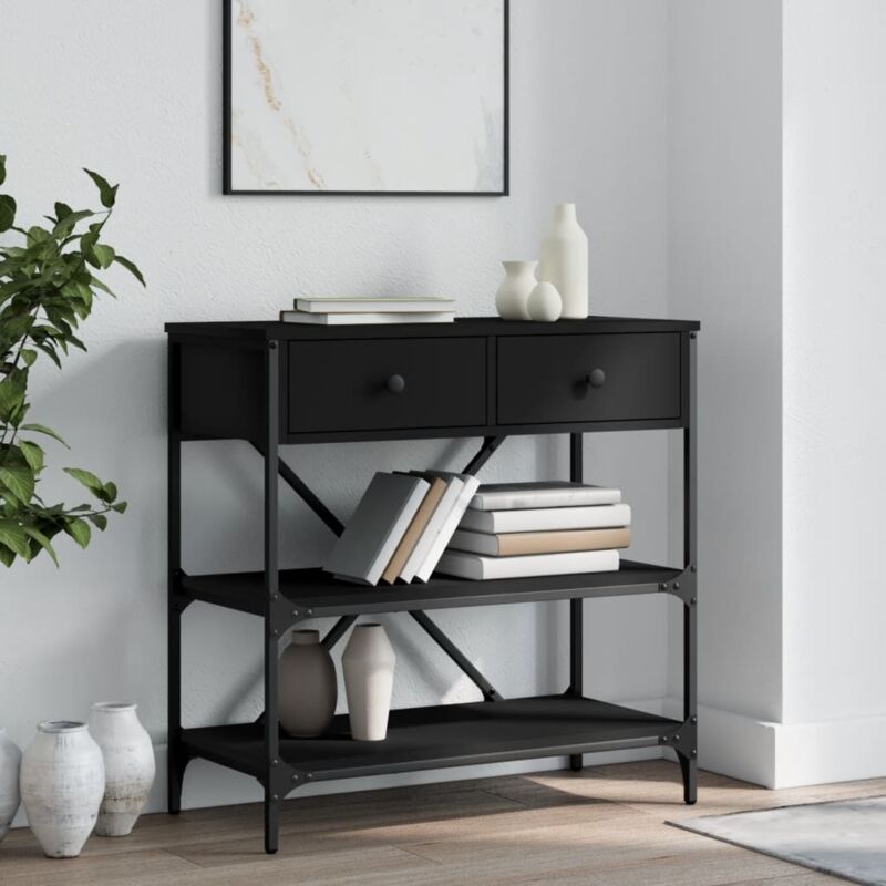 foto del prodotto tavolino consolle nero 75x34,5x75 cm in legno multistrato vidaxl