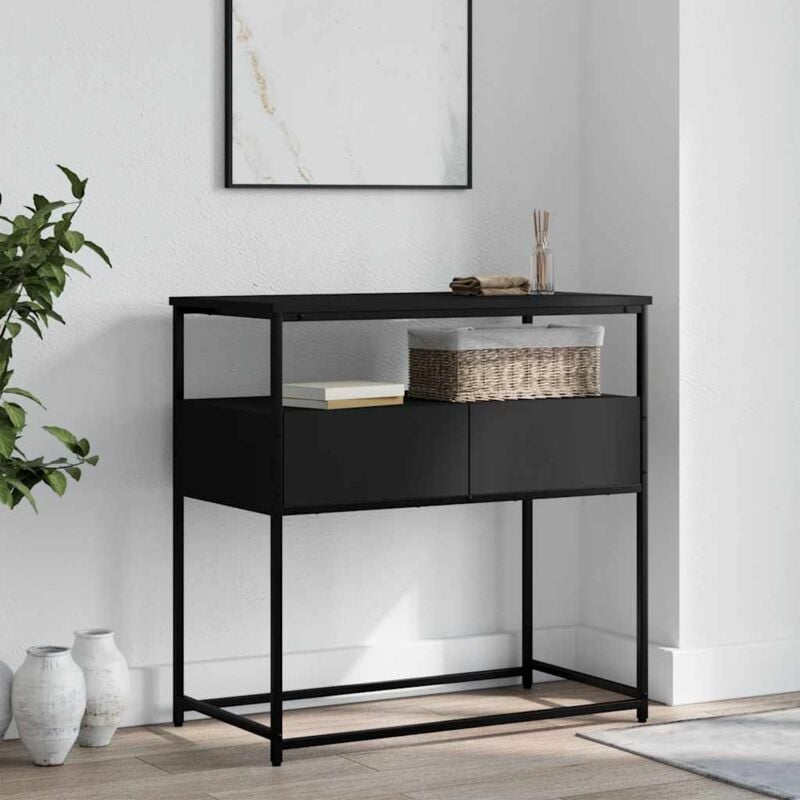 foto del prodotto tavolino consolle nero 75x40x75 cm in legno multistrato vidaxl