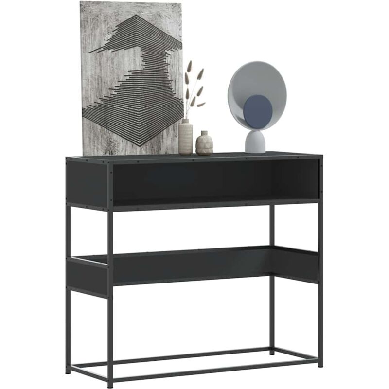 foto del prodotto tavolino consolle nero 90x35x80 cm in legno multistrato vidaxl