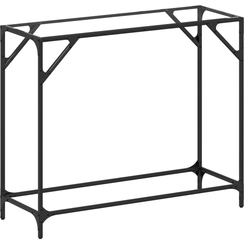 foto del prodotto tavolino consolle piano vetro trasparente 98x35x81cm in acciaio - vidaxl