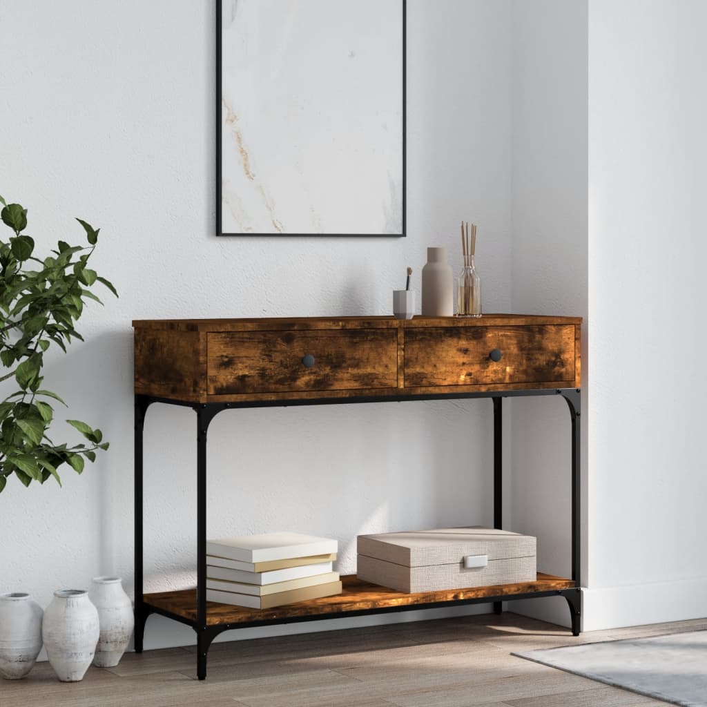 foto del prodotto tavolino consolle rovere fumo 100x34,5x75cm legno multistrato vidaxl
