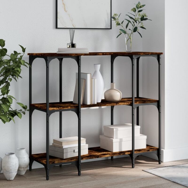 foto del prodotto tavolino consolle rovere fumo 102x35x90 cm in legno multistrato vidaxl