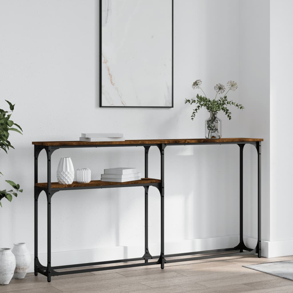foto del prodotto tavolino consolle rovere fumo 145x22,5x75 cm legno multistratocod mxl 107318