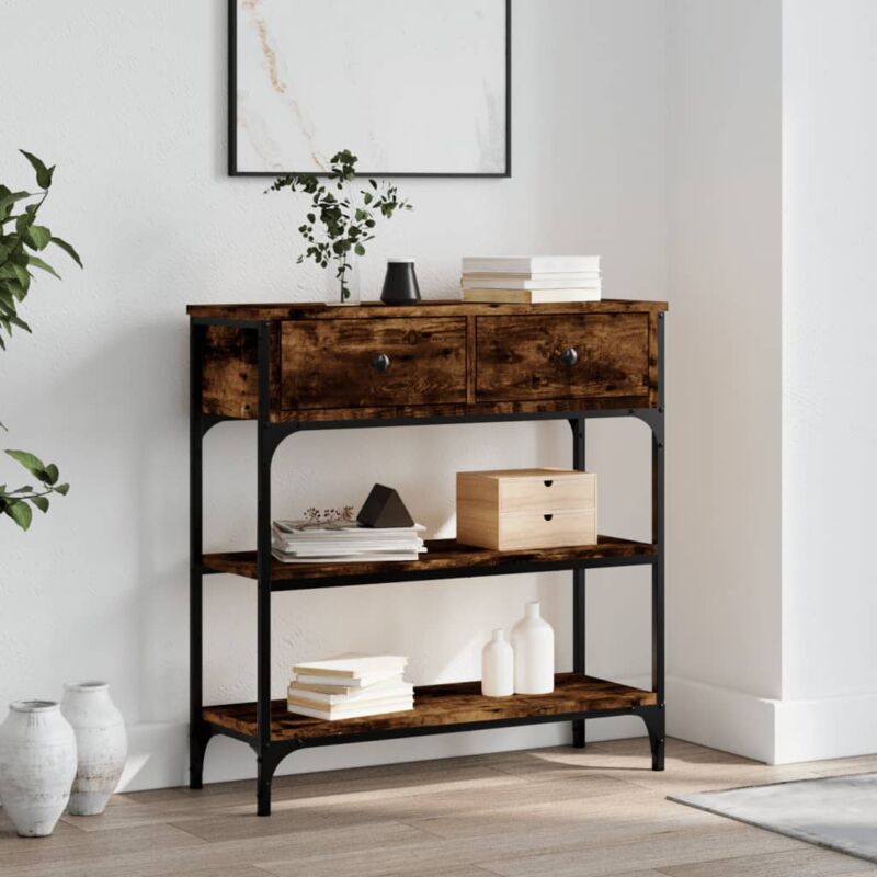 foto del prodotto tavolino consolle rovere fumo 72,5x25x75cm in legno multistrato vidaxl