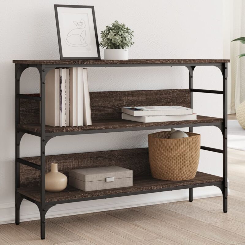 foto del prodotto tavolino consolle rovere marrone 100x32x75 cm legno multistrato vidaxl