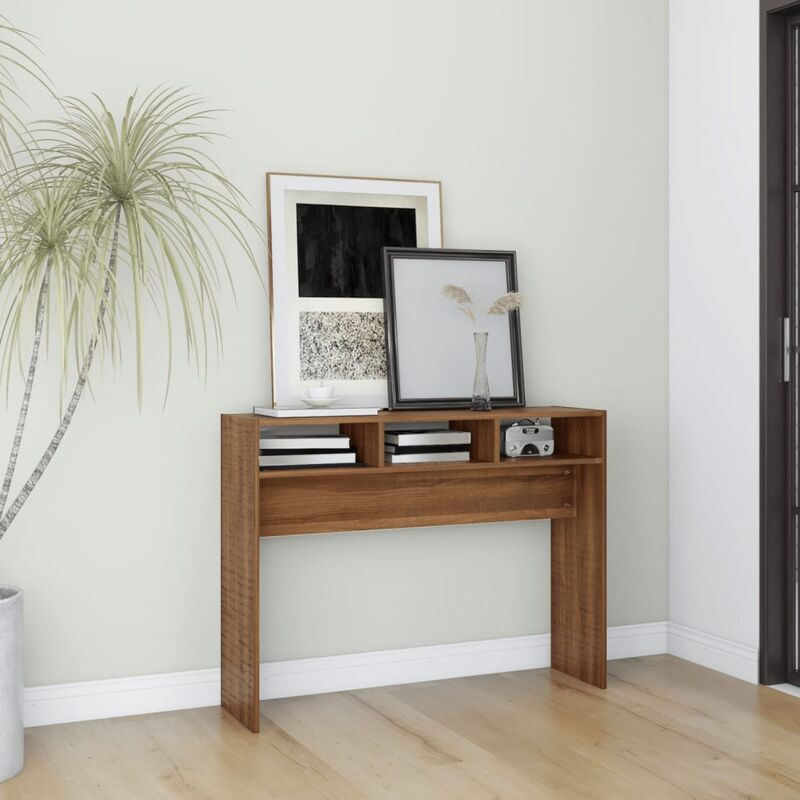 foto del prodotto tavolino consolle rovere marrone 105x30x80 cm legno multistrato vidaxl