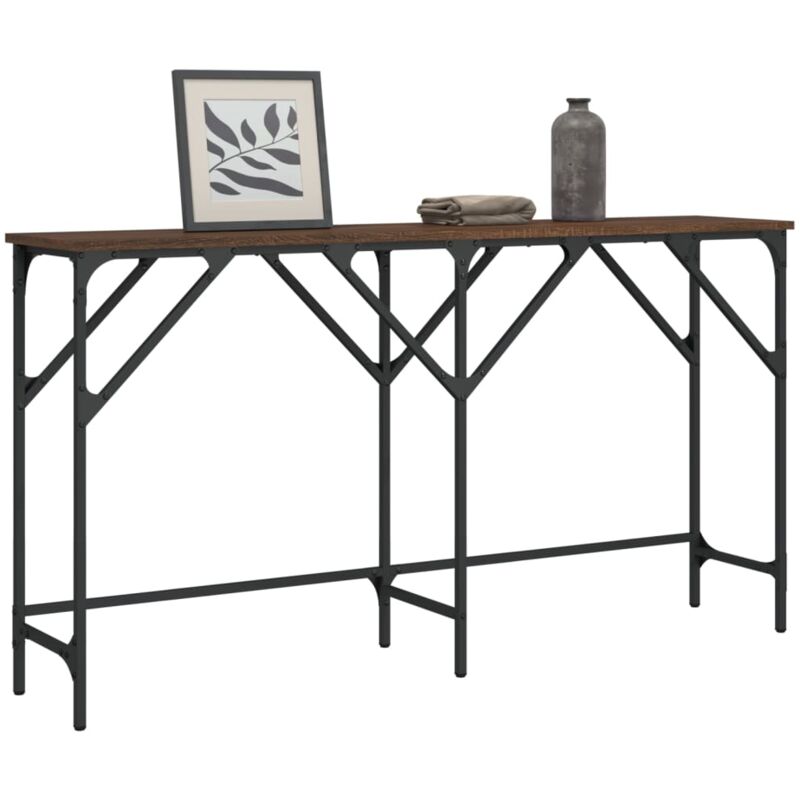 foto del prodotto tavolino consolle rovere marrone 140x29x75 cm legno multistrato vidaxl