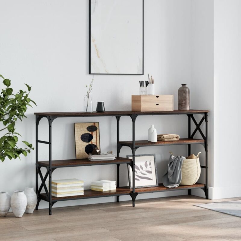 foto del prodotto tavolino consolle rovere marrone 150x29x76,5 legno multistrato vidaxl