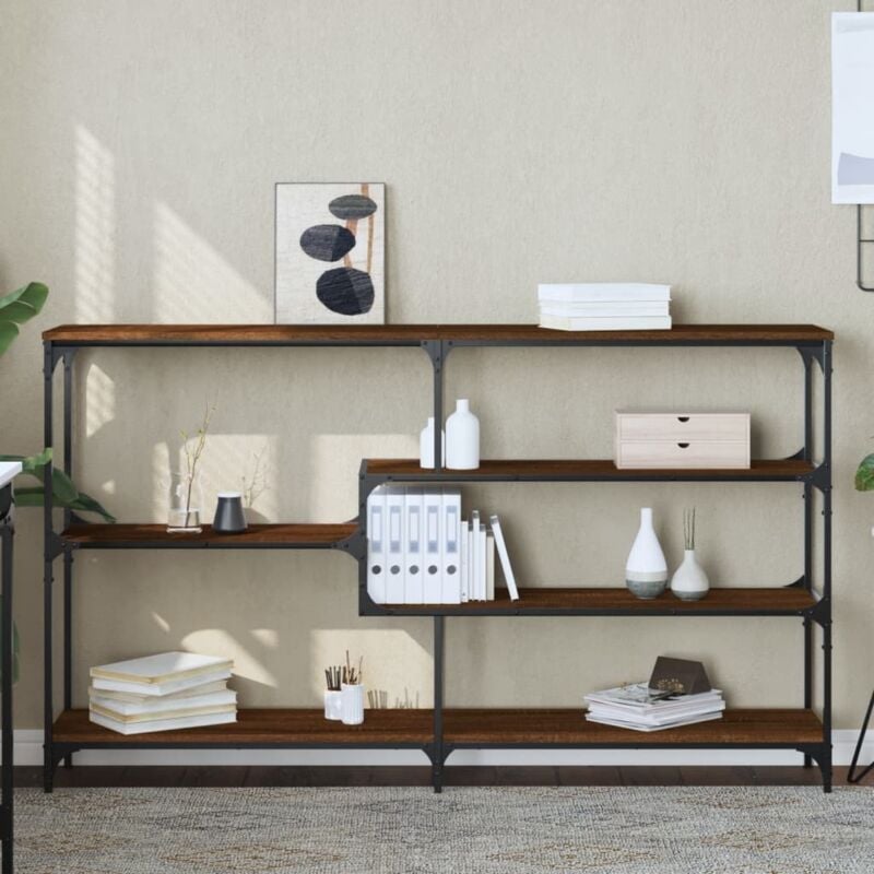foto del prodotto tavolino consolle rovere marrone 160x32x95 cm legno multistrato - vidaxl