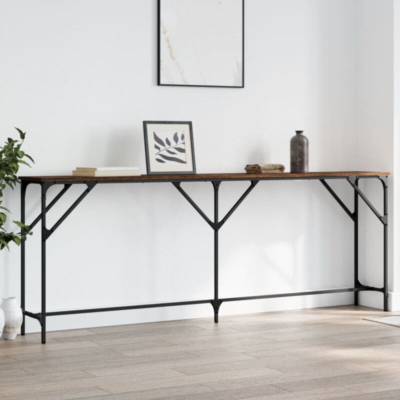 foto del prodotto tavolino consolle rovere marrone 200x29x75 cm legno multistrato vidaxl