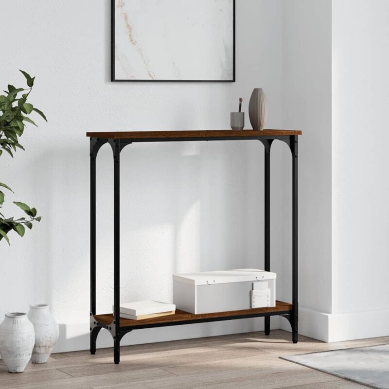foto del prodotto tavolino consolle rovere marrone 75x22,5x75cm legno multistrato vidaxl
