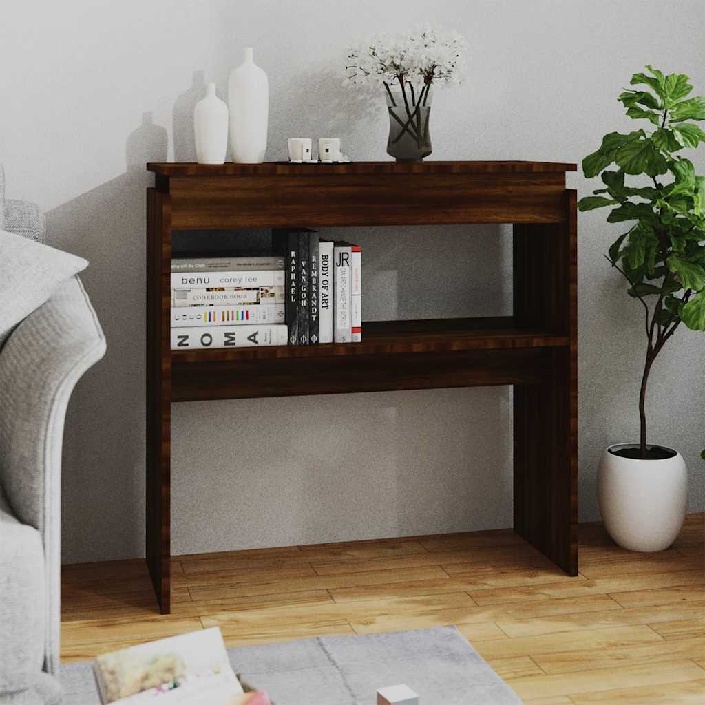 foto del prodotto tavolino consolle rovere marrone 80x30x80 cm legno multistrato cod mxl 18578