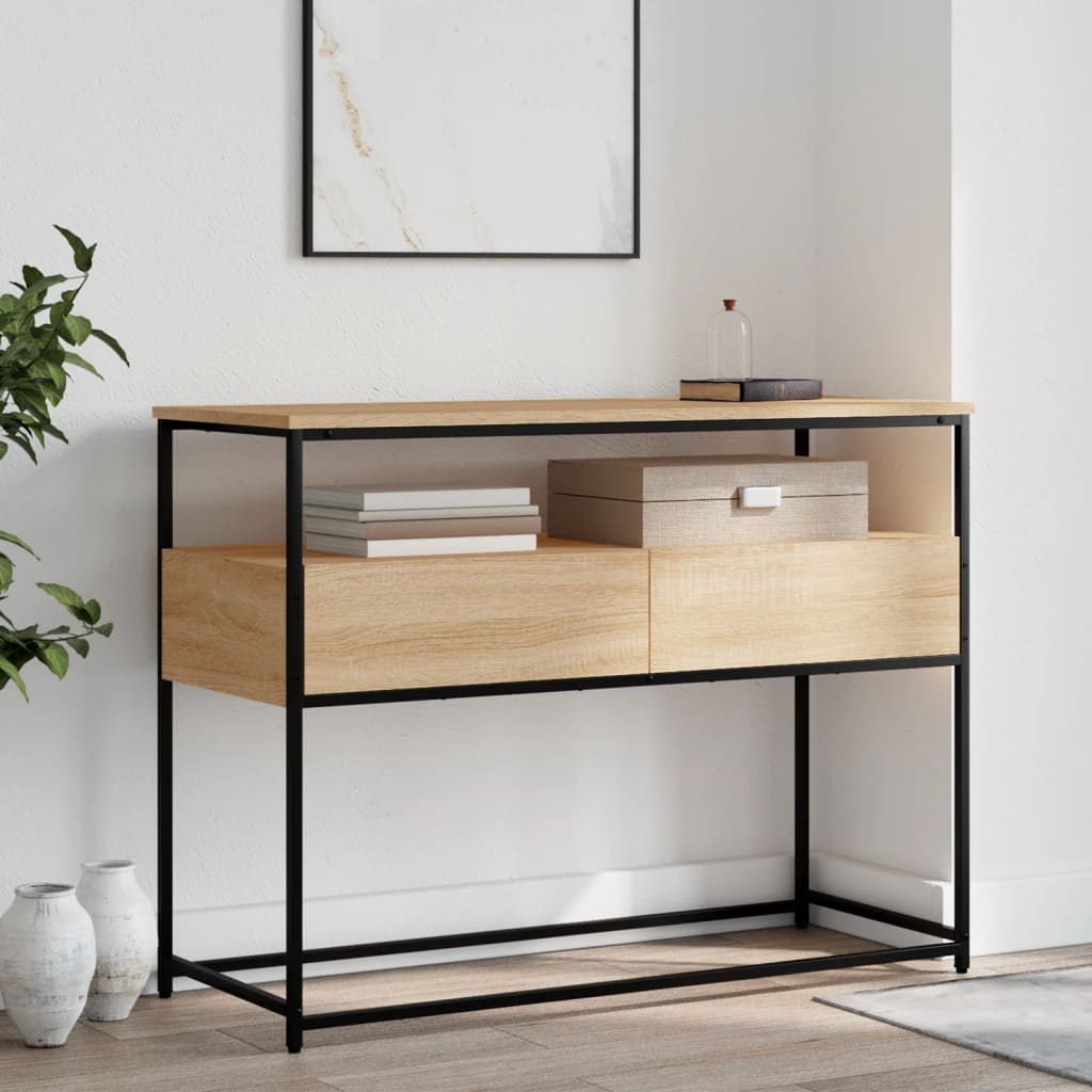 foto del prodotto tavolino consolle rovere sonoma 100x40x75 cm legno multistratocod mxl 83458