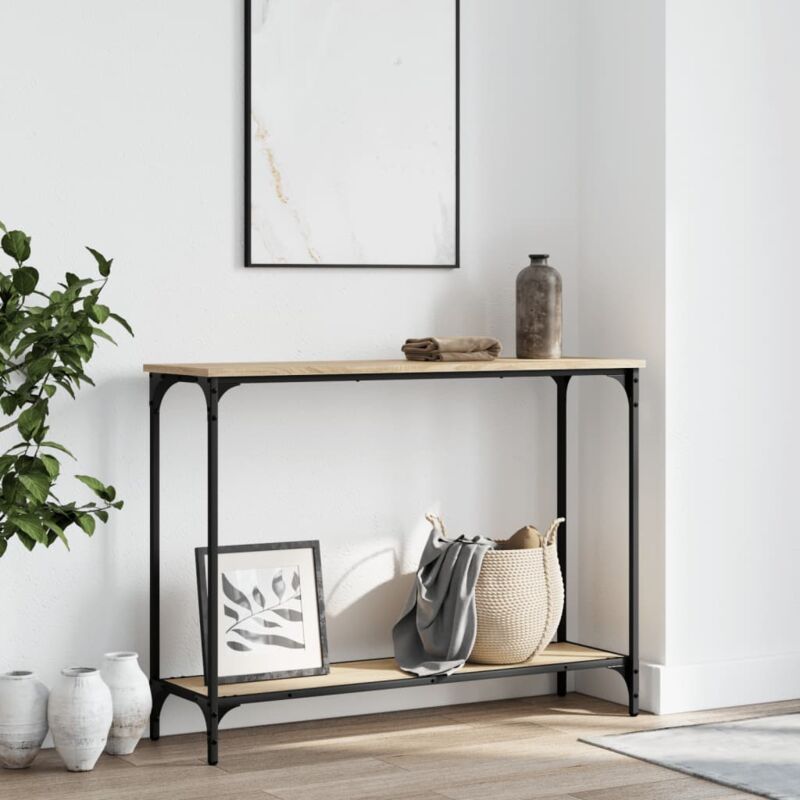 foto del prodotto tavolino consolle rovere sonoma 101x30,5x75cm legno multistrato vidaxl