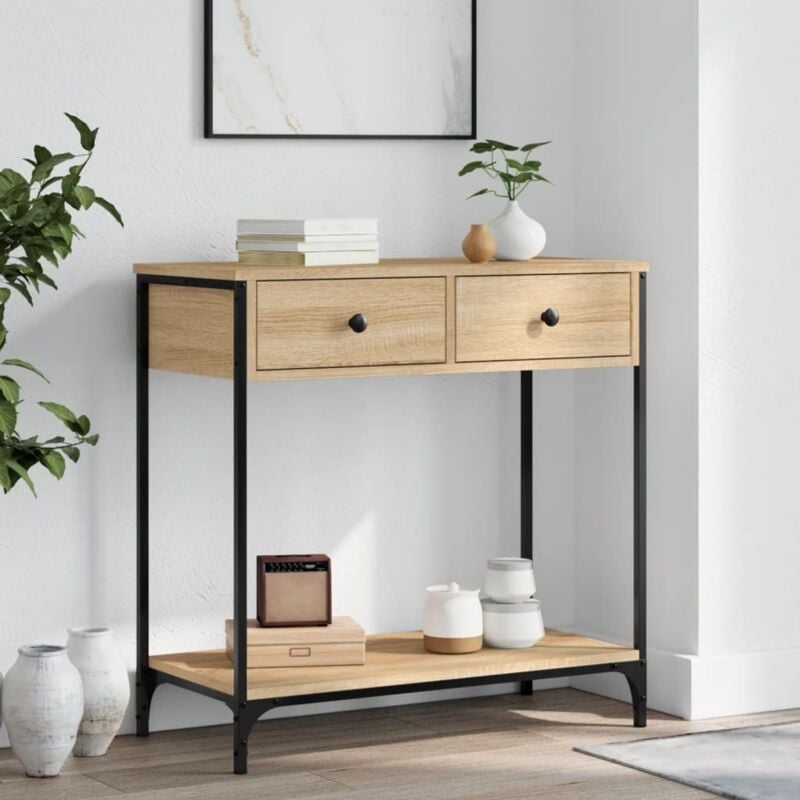 foto del prodotto tavolino consolle rovere sonoma 75x34,5x75cm legno multistrato vidaxl
