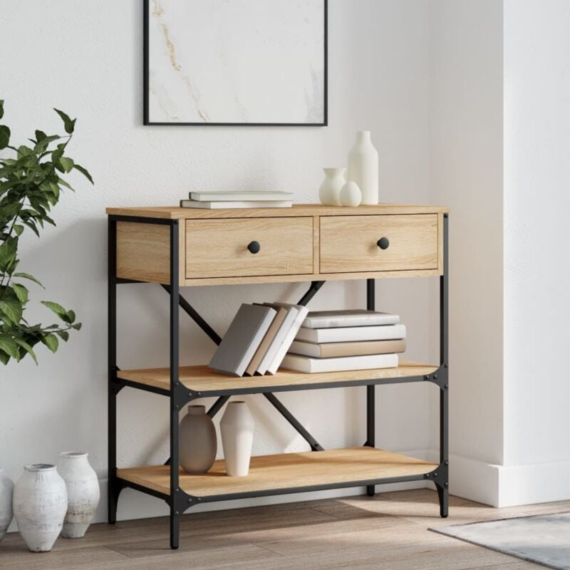 foto del prodotto tavolino consolle rovere sonoma 75x34,5x75cm legno multistrato vidaxl