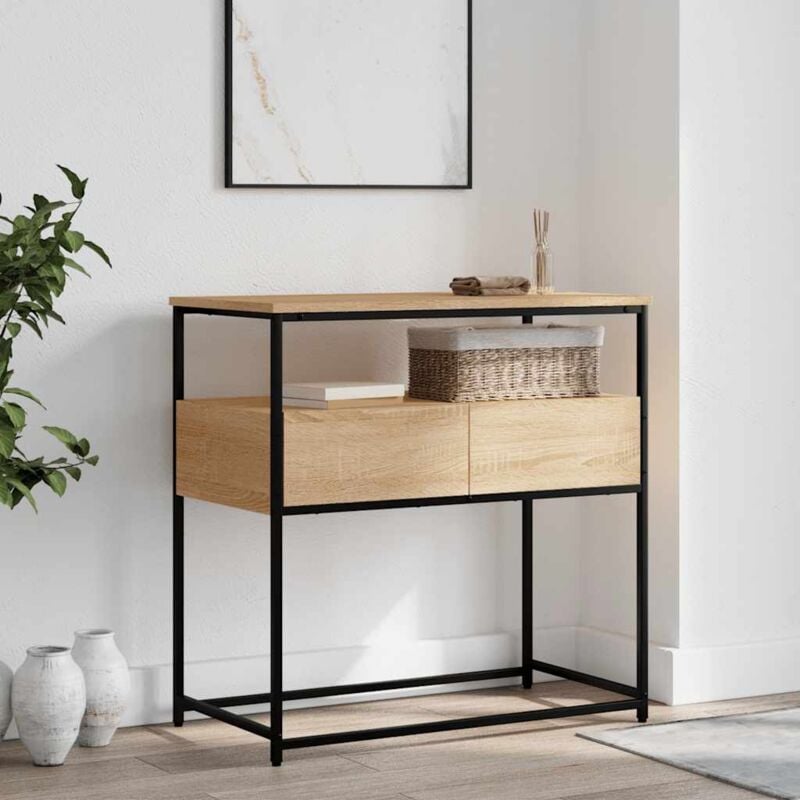 foto del prodotto tavolino consolle rovere sonoma 75x40x75cm in legno multistrato vidaxl