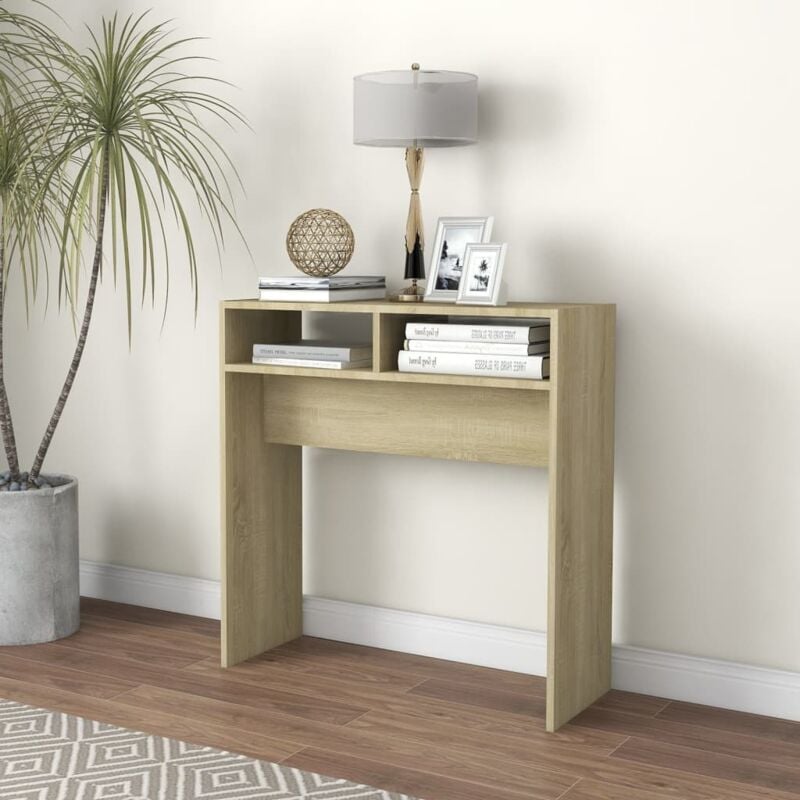foto del prodotto tavolino consolle rovere sonoma 78x30x80cm in legno multistrato vidaxl