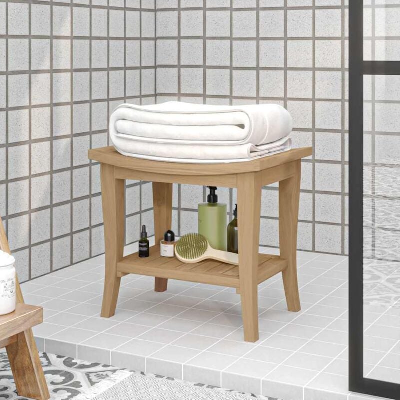 foto del prodotto tavolino da bagno 50x35x45 cm in legno massello di teak vidaxl