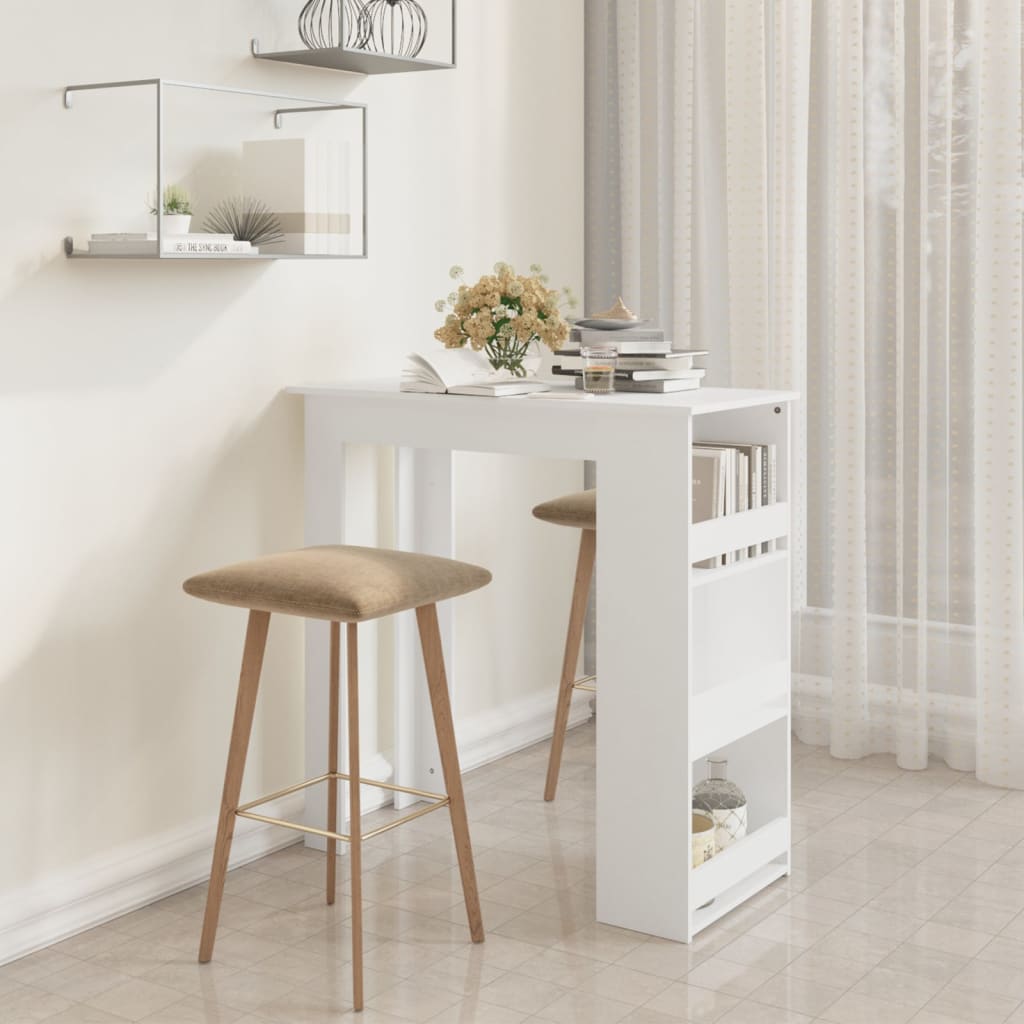 foto del prodotto tavolino da bar con mensole bianco 102x50x103,5 cm truciolato vidaxl