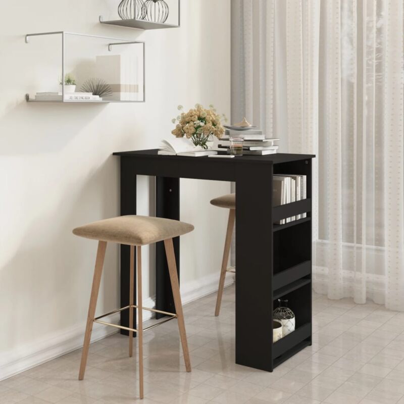 foto del prodotto tavolino da bar con ripiani nero 102x50x103,5 cm in truciolato vidaxl