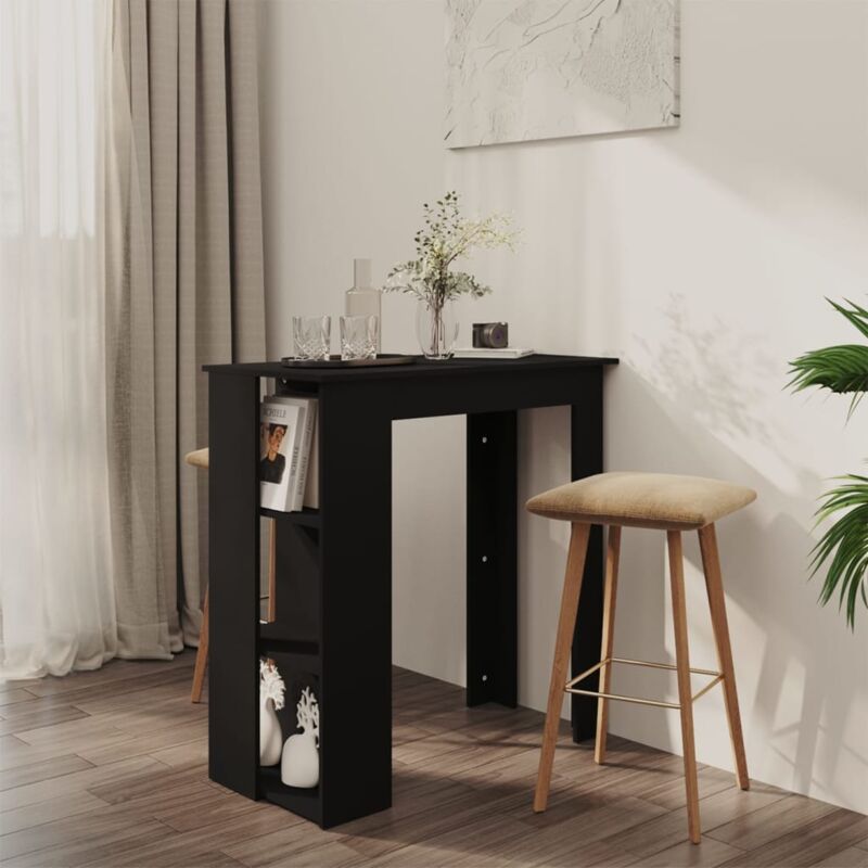 foto del prodotto tavolino da bar con ripiani nero 102x50x103,5cm in truciolato vidaxl