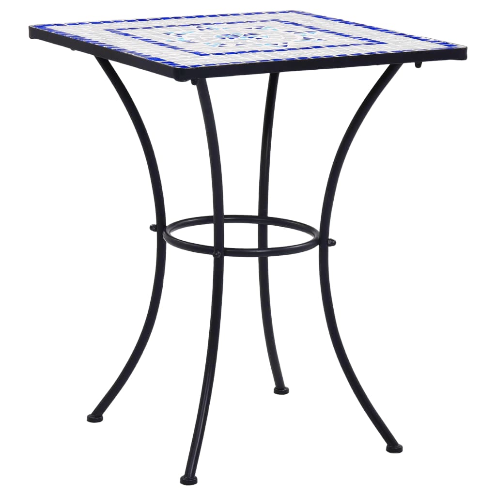 foto del prodotto tavolino da bistrot con mosaico blu e bianco 60 cm in ceramica vidaxl