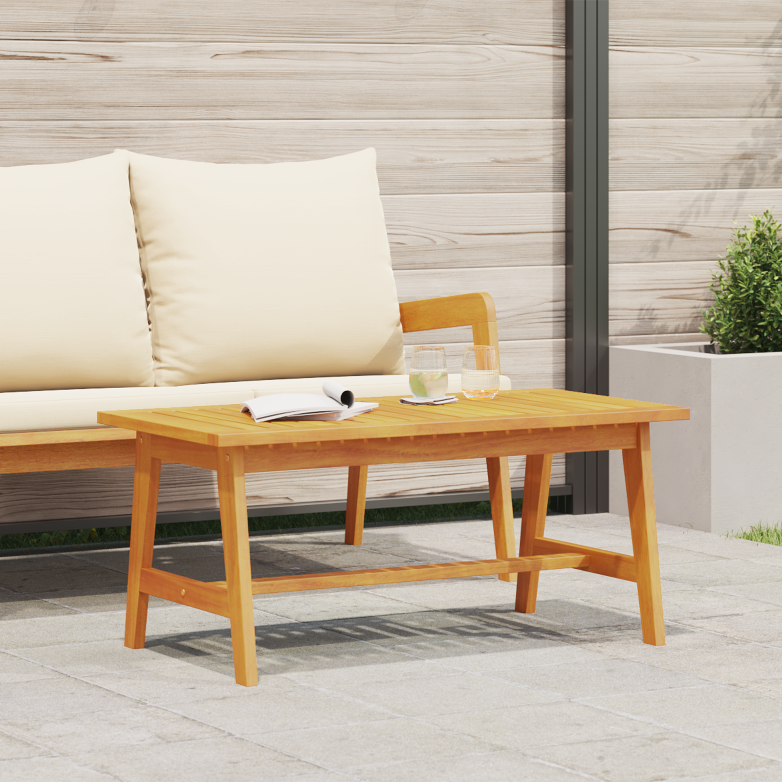 foto del prodotto tavolino da caffã¨ 90x45x40 cm in legno massello di acacia