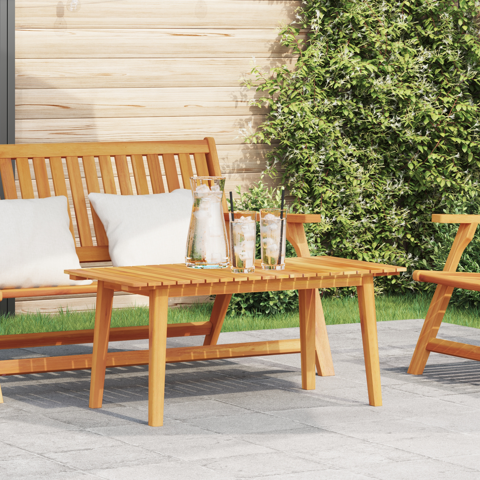 foto del prodotto tavolino da caff 90x45x40 cm legno massello di acacia