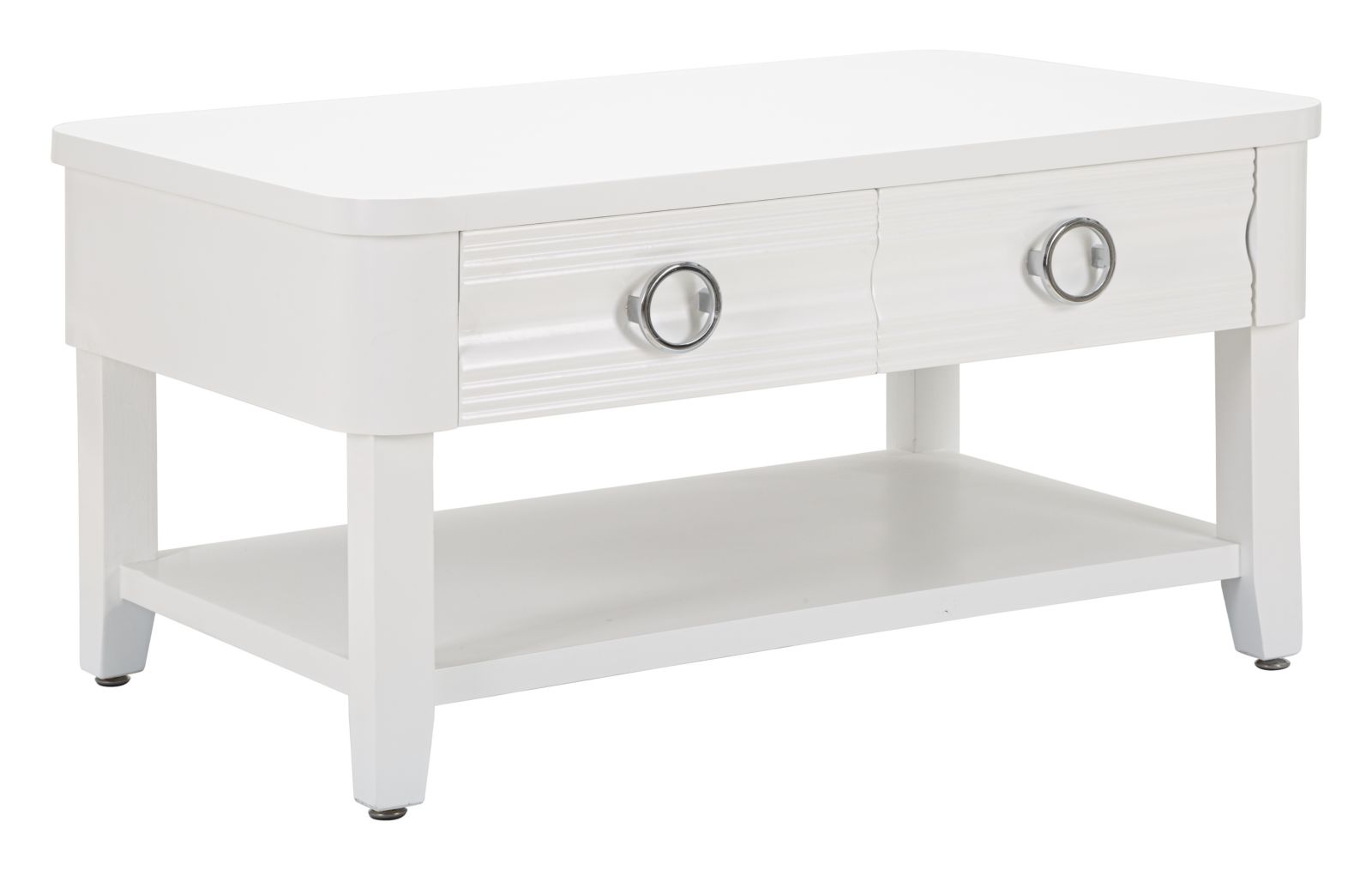foto del prodotto tavolino da caff 90x47x60 cm in legno mdf e metallo bianco
