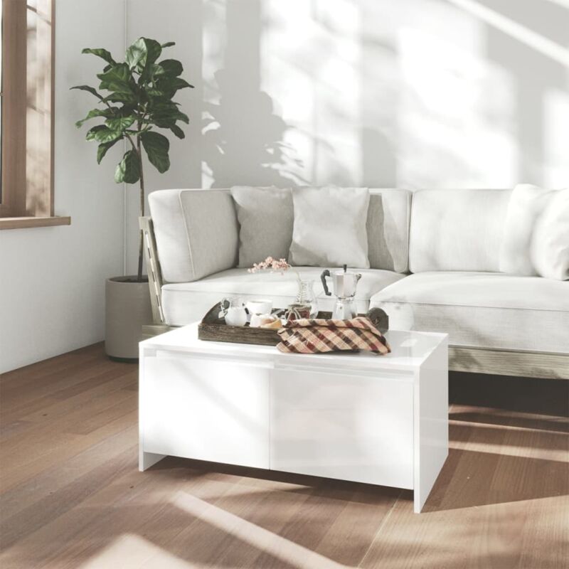 foto del prodotto tavolino da caff con 2 cassetti design moderno ed elegante vari colori colore bianco lucido