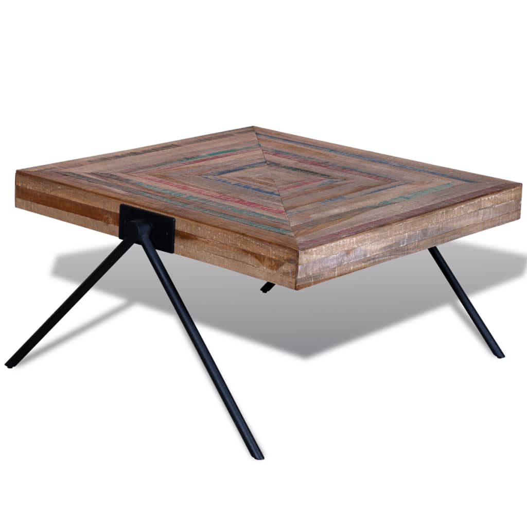 foto del prodotto tavolino da caff con gambe a v in legno di recupero di teak cod mxl 6514