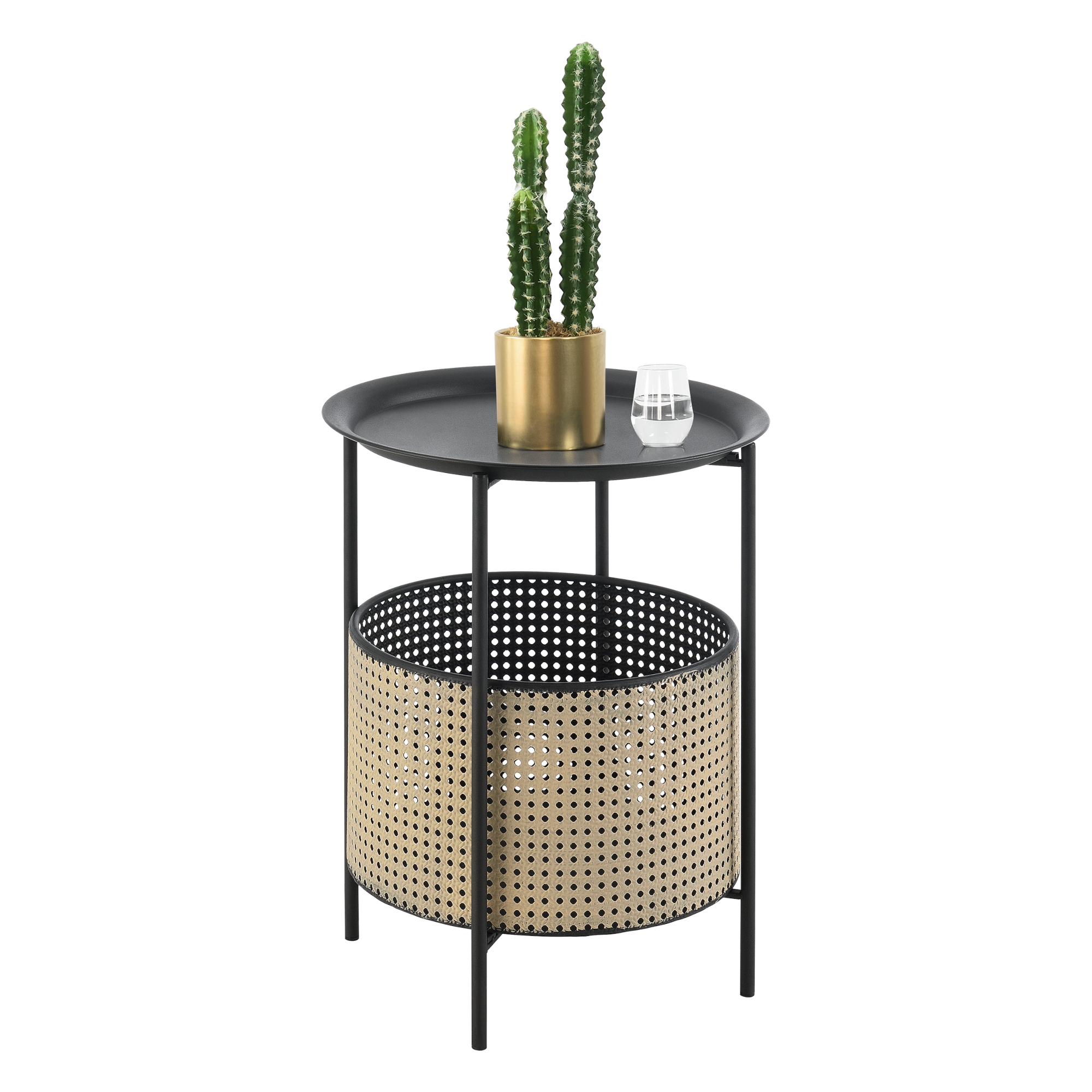 foto del prodotto tavolino da caff da divano con contenitore e piano tondo rimovibile axl 45x35 cm tavolino basso da salotto in