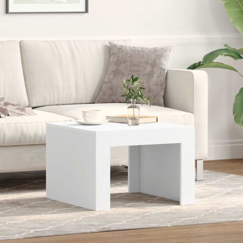 foto del prodotto tavolino da caff dal design moderno e minimal 50x50x35cm vari colori colore bianco