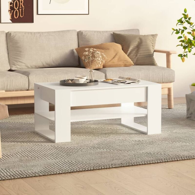 foto del prodotto tavolino da caff dall aspetto elegante 102x55x45cm con ripiano vari colori colore bianco